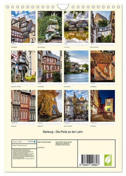 Produktbild: Marburg - Die Perle an der Lahn (Wandkalender 2026 DIN A4 hoch), CALVENDO Monatskalender