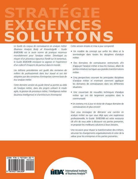 Produktbild: Le Guide du corpus de connaissance en analyse m&eacute;tier&reg; (BABOK&reg; Guide) SND French