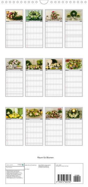 Produktbild: Familienplaner Raum f&uuml;r Blumen (Wandkalender 2022 , 21 cm x 45 cm, hoch)