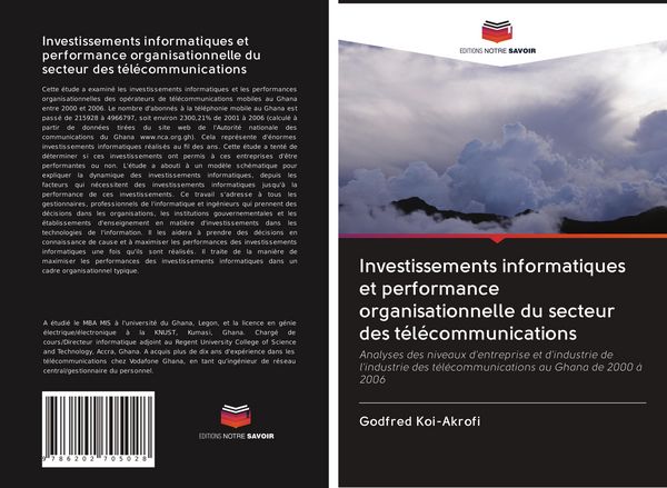 Produktbild: Investissements informatiques et performance organisationnelle du secteur des t&eacute;l&eacute;communications