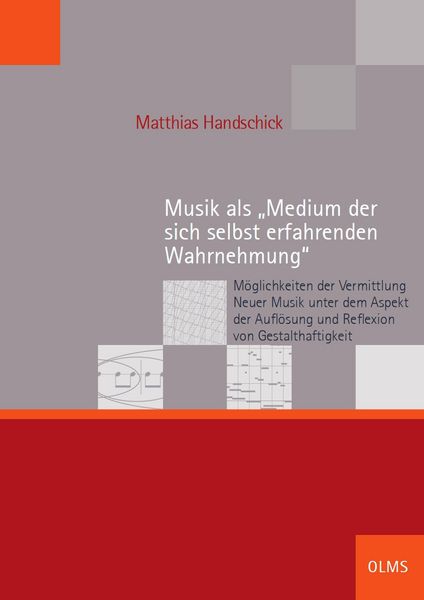 Produktbild: Musik als "Medium der sich selbst erfahrenden Wahrnehmung"