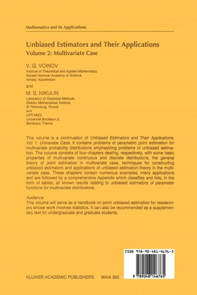 Produktbild: Unbiased Estimators and their Applications