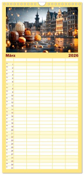 Produktbild: Familienplaner 2026 - S&uuml;&szlig;e Skyline Symphonie mit 5 Spalten (Wandkalender, 21 x 45 cm) CALVENDO