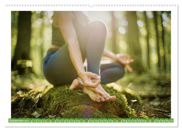 Produktbild: Yoga im Wald (hochwertiger Premium Wandkalender 2027 DIN A2 quer), Kunstdruck in Hochglanz