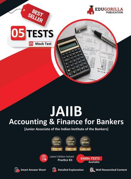 Produktbild: Accounting and Finance for Bankers - JAIIB Exam 2023 (Paper 2) - 5 Full Length Mock Tests (Solved Objective Questions) with Free Access to Online Test