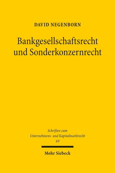 Produktbild: Bankgesellschaftsrecht und Sonderkonzernrecht