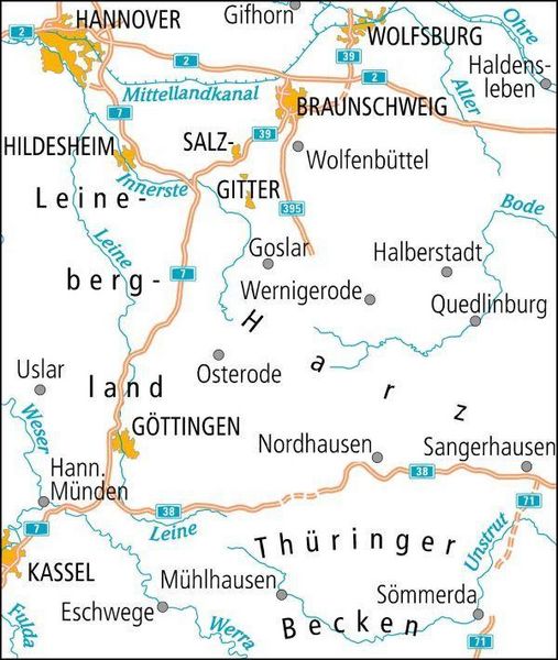 Produktbild: BVA ADFC Radtourenkarte Harz /Leinetal 1:150.000
