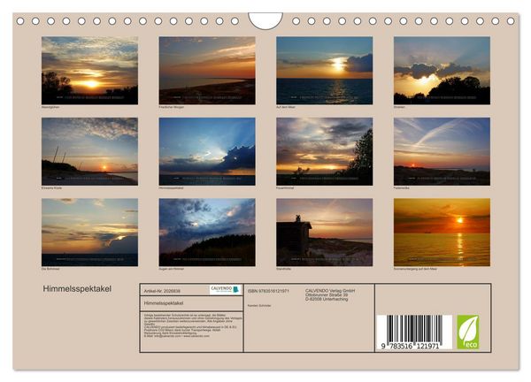 Produktbild: Himmelsspektakel (Wandkalender 2026 DIN A4 quer), CALVENDO Monatskalender