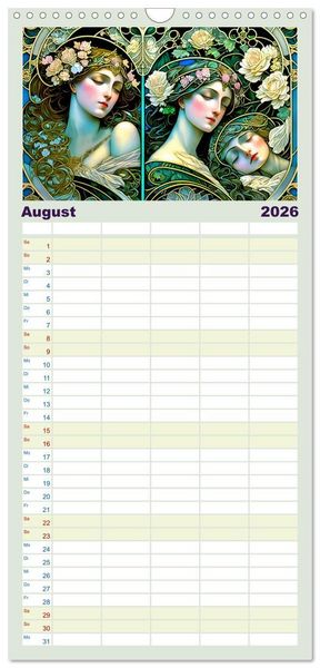Produktbild: Familienplaner 2026 - Art Deco Freundinnen mit 5 Spalten (Wandkalender, 21 x 45 cm) CALVENDO