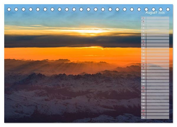 Produktbild: Colours of Flight - Stimmungen &uuml;ber den Wolken (Tischkalender 2026 DIN A5 quer), CALVENDO Monatskalender