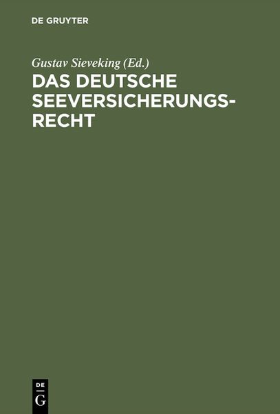 Produktbild: Das deutsche Seeversicherungsrecht