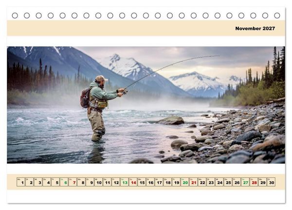 Produktbild: Alaska - Angeln auf Lachs - Panorama (Tischkalender 2027 DIN A5 quer), CALVENDO Monatskalender