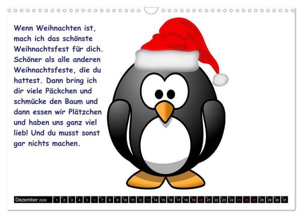 Produktbild: Pinguin-Elfe (Wandkalender 2026 DIN A3 quer), CALVENDO Monatskalender