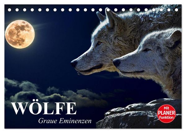 Produktbild: W&ouml;lfe. Graue Eminenzen (Tischkalender 2026 DIN A5 quer), CALVENDO Monatskalender