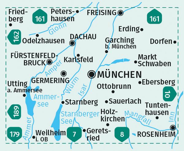 Produktbild: KOMPASS Wanderkarte M&uuml;nchen und Umgebung