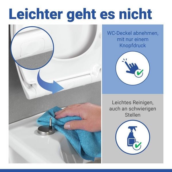 Produktbild: WC Sitz Mod. Samos Wei&szlig;, Toilettendeckel mit Absenkautomatik