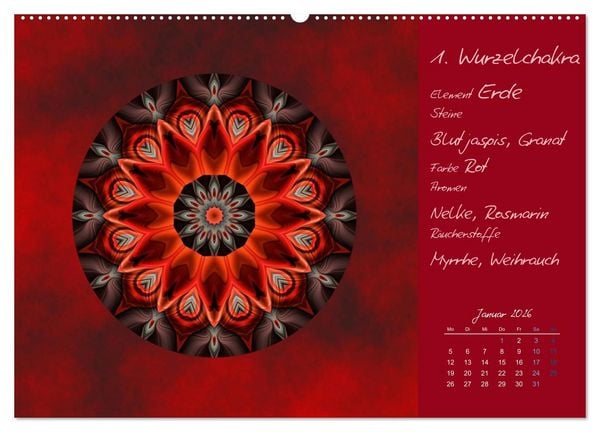 Produktbild: Kleine Chakrenlehre (Wandkalender 2026 DIN A2 quer), CALVENDO Monatskalender
