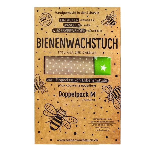Bienenwachstuch Doppelpack Medium