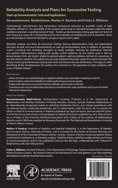 Produktbild: Reliability Analysis and Plans for Successive Testing