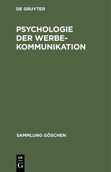 Produktbild: Psychologie der Werbekommunikation