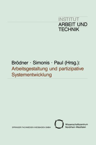 Produktbild: Arbeitsgestaltung und partizipative Systementwicklung