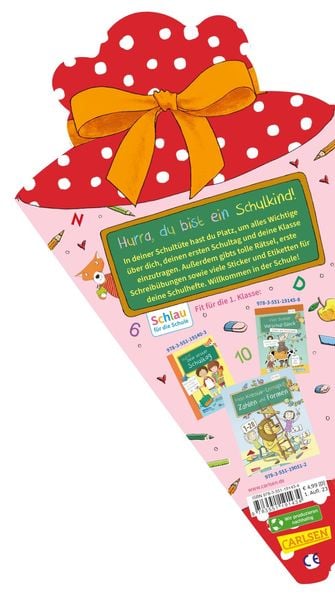 Produktbild: Schlau für die Schule: Rätselspaß zum Schulstart mit Stickern (Schultüte 2023 rosa)