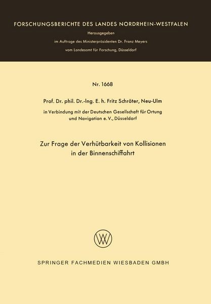 Produktbild: Zur Frage der Verh&uuml;tbarkeit von Kollisionen in der Binnenschiffahrt