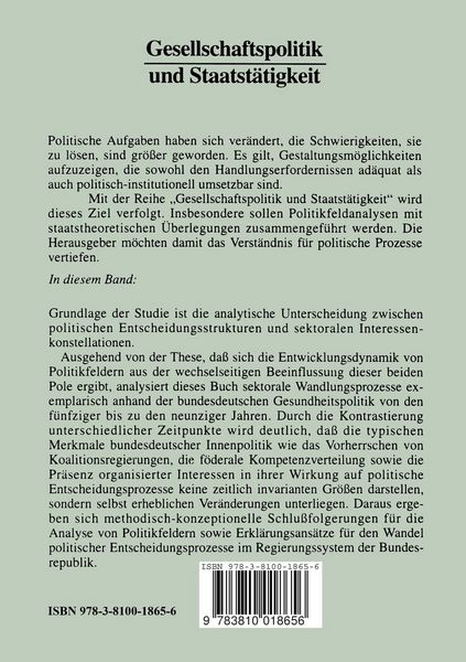 Produktbild: Strukturbildung von Politikfeldern
