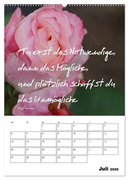 Produktbild: Spr&uuml;che und Weisheiten f&uuml;r&acute; s Jahr (hochwertiger Premium Wandkalender 2026 DIN A2 hoch), Kunstdruck in Hochglanz