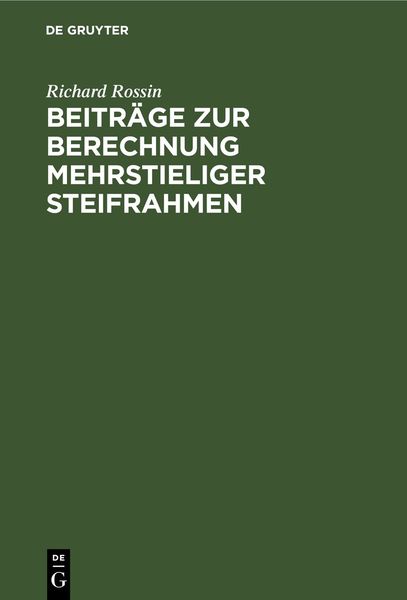 Produktbild: Beitr&auml;ge zur Berechnung mehrstieliger Steifrahmen