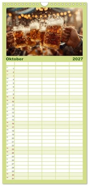 Produktbild: Familienplaner 2027 - Bier im Blut - Ma&szlig; f&uuml;r Ma&szlig; durchs M&auml;nnerjahr mit 5 Spalten (Wandkalender, 21 x 45 cm) CALVENDO