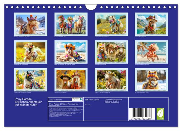 Produktbild: Pony-Parade. Stylisches Abenteuer auf kleinen Hufen (Wandkalender 2026 DIN A4 quer), CALVENDO Monatskalender