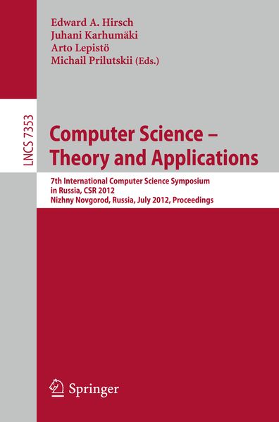 Produktbild: Computer Science -- Theory and Applications