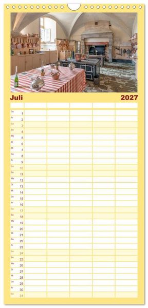 Produktbild: Familienplaner 2027 - F&uuml;rstliche K&uuml;chen und Tafeln mit 5 Spalten (Wandkalender, 21 x 45 cm) CALVENDO