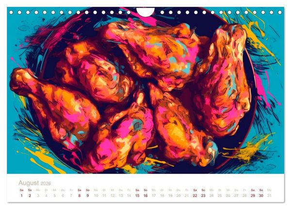 Produktbild: FAST FOOD KUNST (Wandkalender 2026 DIN A4 quer), CALVENDO Monatskalender