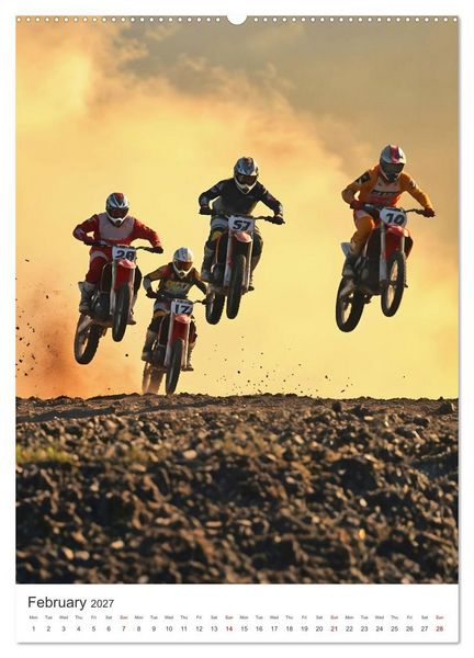 Produktbild: Throttle and thrills - High percentage motocross moments (High Quality Premium Wall Calendar 2027 DIN A2 portrait),CALVENDO 12 Month Wall Calendar