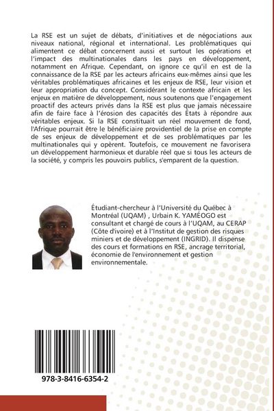 Produktbild: &Eacute;mergence de la RSE en Afrique: &eacute;tat des lieux, enjeux et perspectives