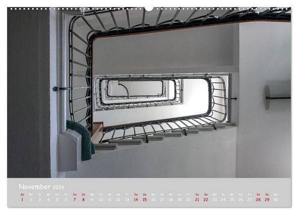 Produktbild: Hamburger Treppenspiralen (hochwertiger Premium Wandkalender 2026 DIN A2 quer), Kunstdruck in Hochglanz