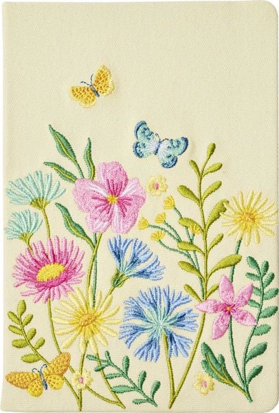 Blütenträume Notizbuch bestickt, A5 - 240 Seiten, beige, Buch von , Groh, 4036442015025