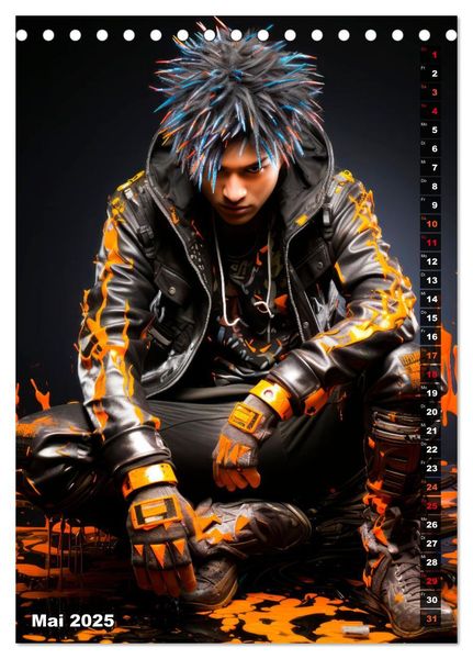 Produktbild: CYBERPUNK Urcoole Typen (Tischkalender 2025 DIN A5 hoch), CALVENDO Monatskalender
