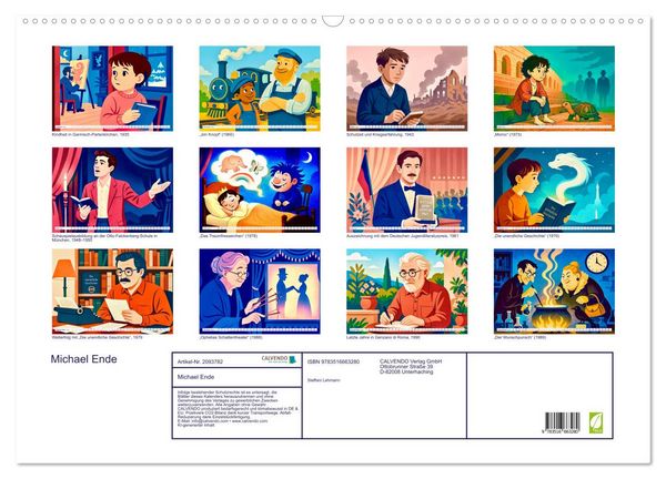 Produktbild: Michael Ende (Wandkalender 2026 DIN A2 quer), CALVENDO Monatskalender
