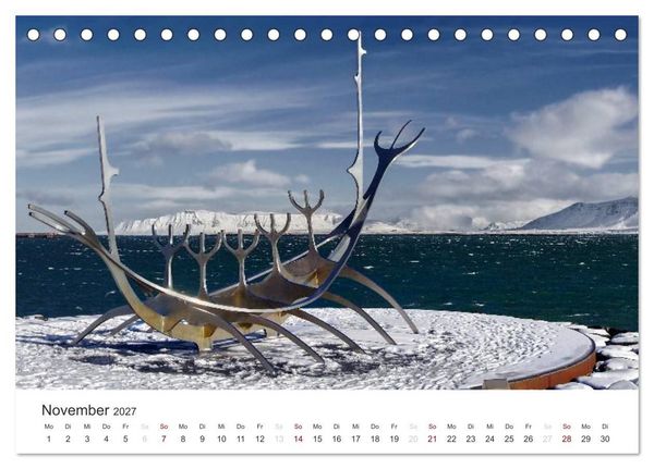 Produktbild: Reykjav&igrave;k 64&deg; 08' N (Tischkalender 2027 DIN A5 quer), CALVENDO Monatskalender