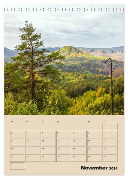 Produktbild: Zauberhafte S&auml;chsische Schweiz (Tischkalender 2026 DIN A5 hoch), CALVENDO Monatskalender