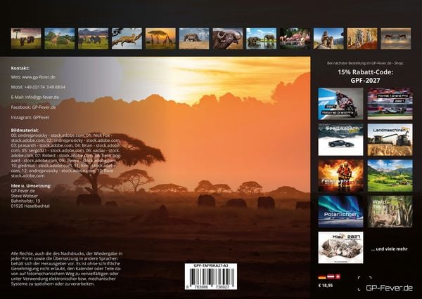 Produktbild: Afrikas Tierwelt - Der Tierkalender - 2027 - Kalender DIN A3