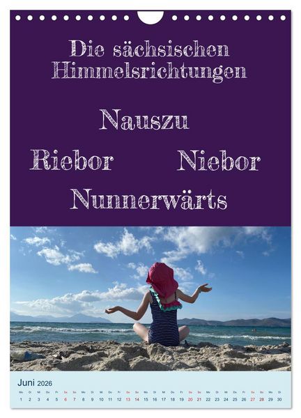 Produktbild: Ni schw&auml;bborn! Mundart und Dialekt Kalender Sachsen (Wandkalender 2026 DIN A4 hoch), CALVENDO Monatskalender