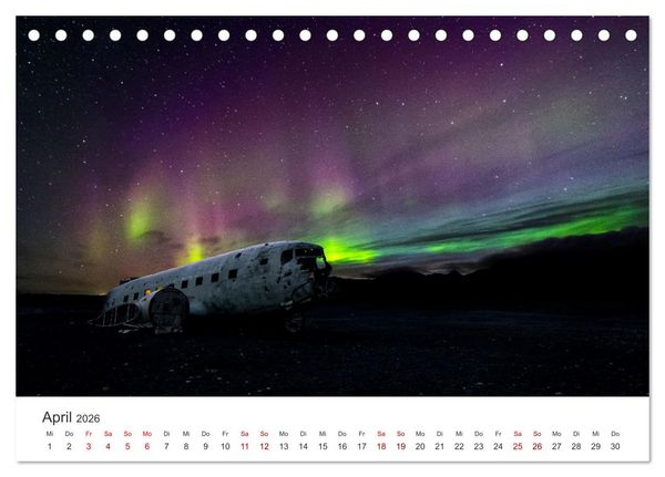 Produktbild: Polarlichter - Einzigartige Himmelsph&auml;nomene im Norden (Tischkalender 2026 DIN A5 quer), CALVENDO Monatskalender