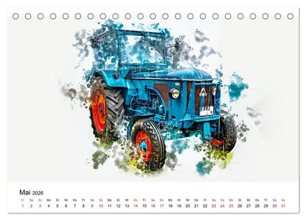 Produktbild: Traktoren Oldtimer Legenden (Tischkalender 2026 DIN A5 quer), CALVENDO Monatskalender