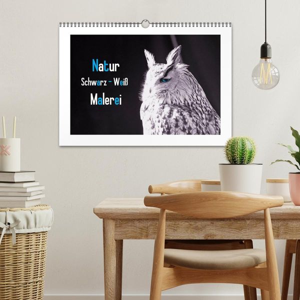 Produktbild: Natur schwarz - wei&szlig; Malerei (Wandkalender 2026 DIN A3 quer), CALVENDO Monatskalender