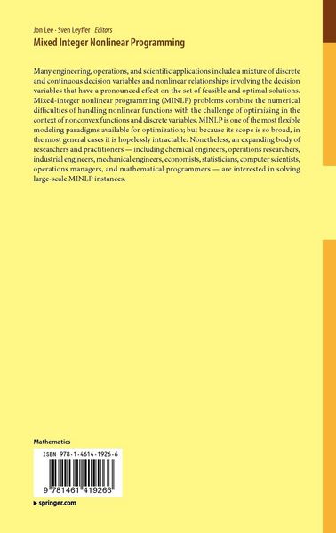 Produktbild: Mixed Integer Nonlinear Programming