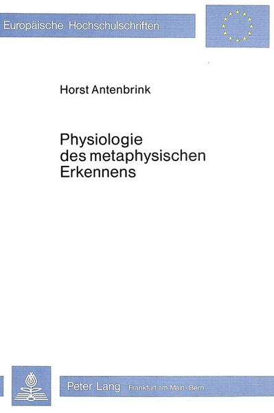 Produktbild: Physiologie des metaphysischen Erkennens